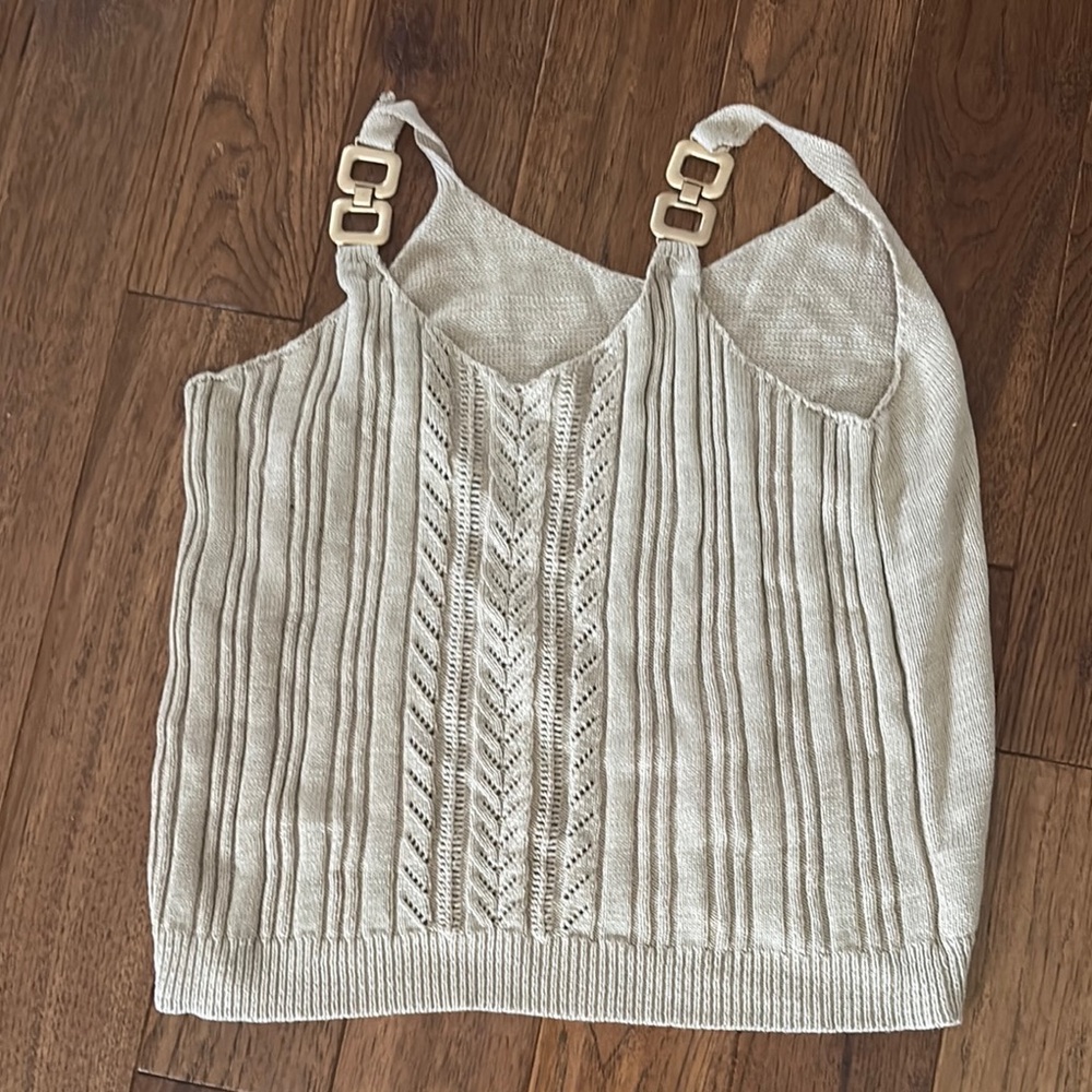 Elegant Cream Knit Women's Top